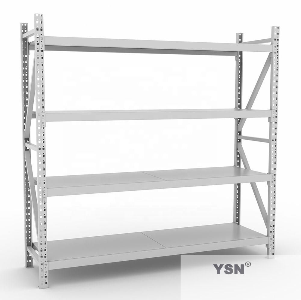 Medium duty boltless storage metal rack for warehouse